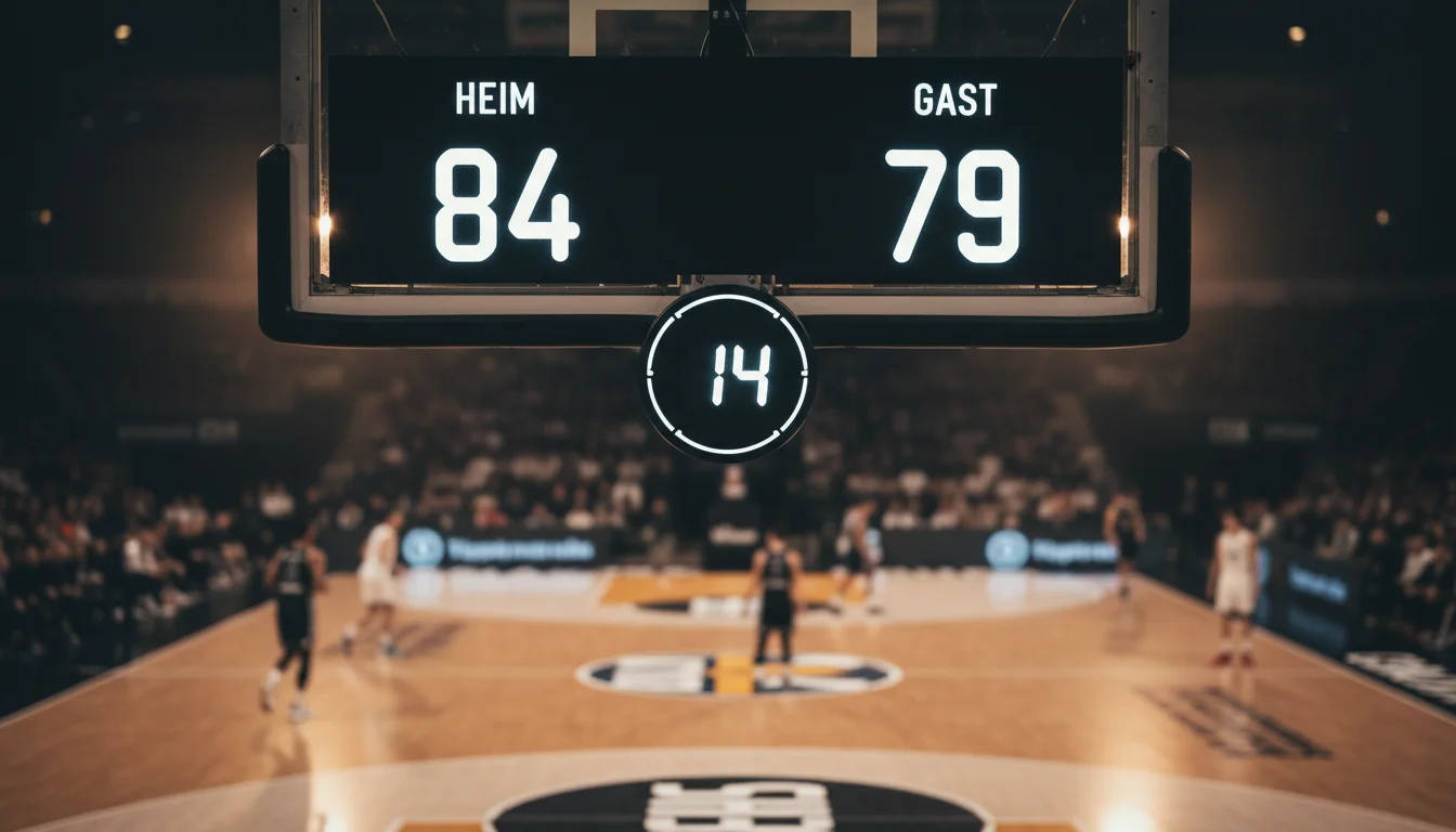 Over/Under Basketball Wetten – Anzeigetafel mit Punktestand bei einem Basketballspiel