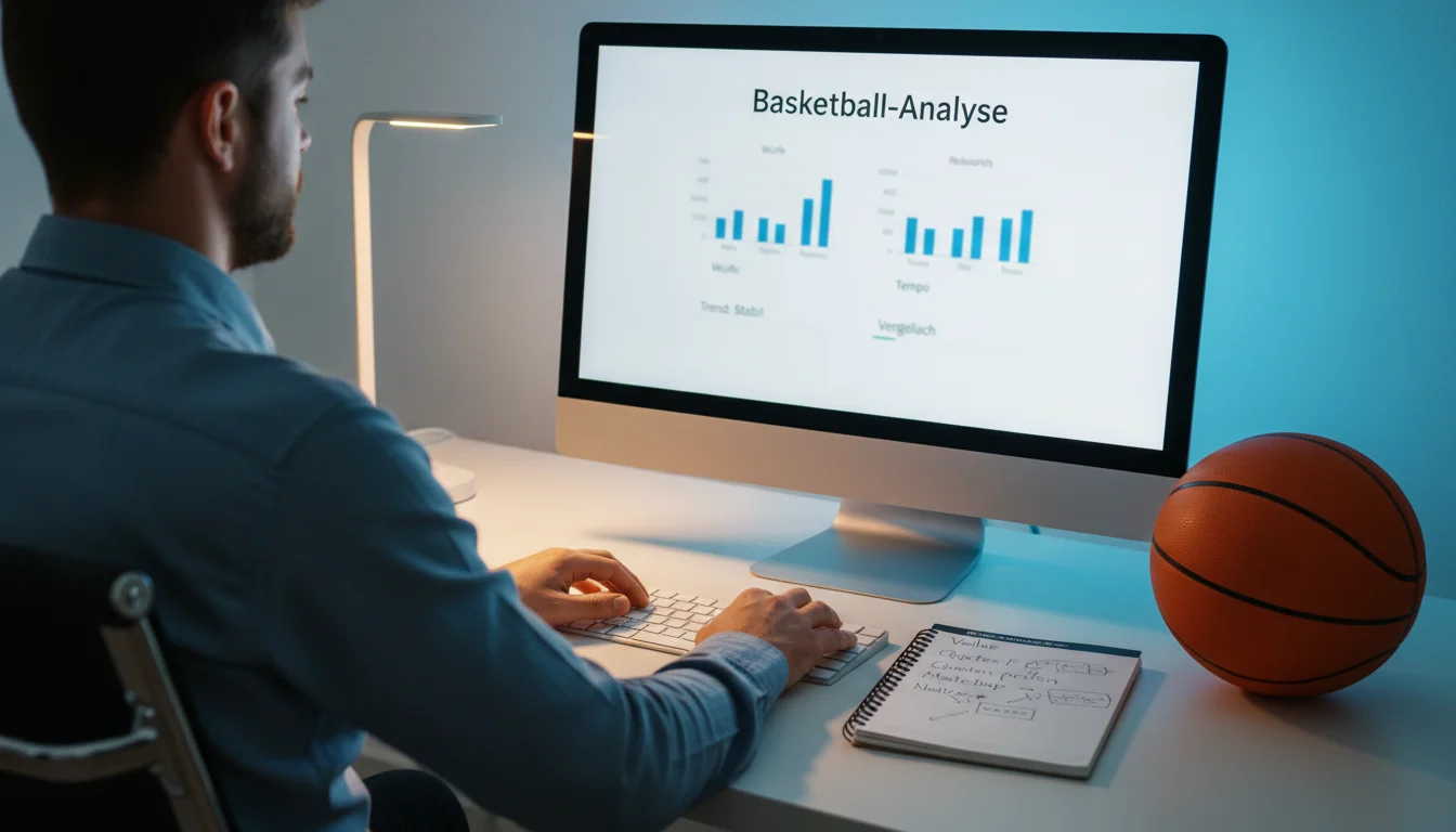 Value Wetten Basketball – Analytiker vergleicht Quoten auf einem Bildschirm